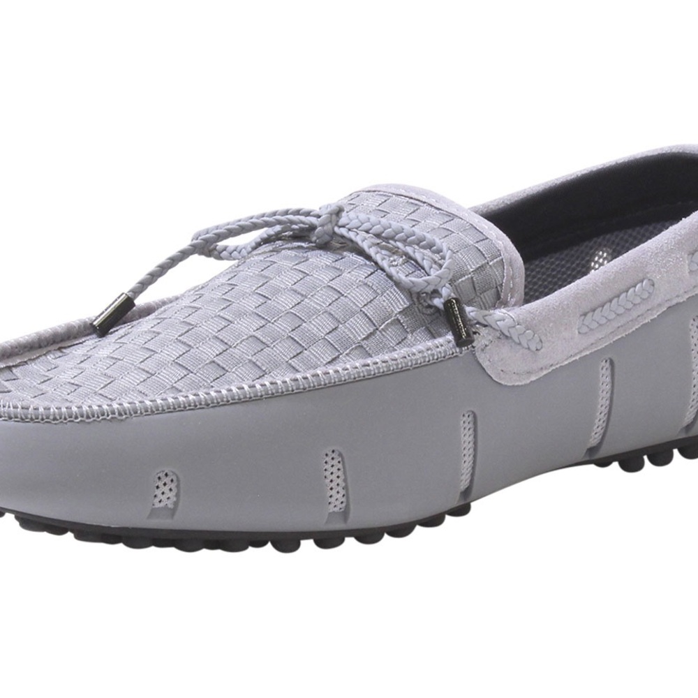 Swims Light Gray Woven Slip-On Driving Loafers